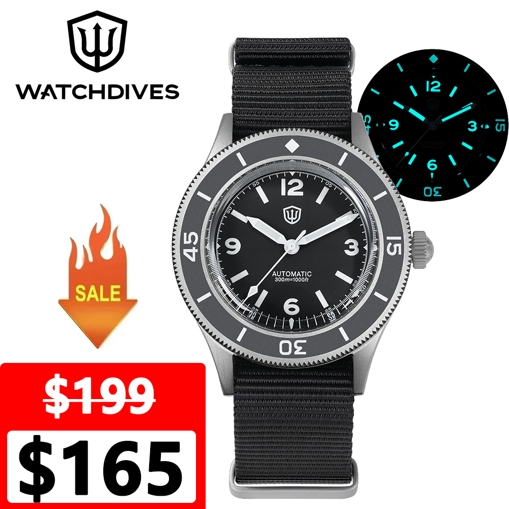 Titanium Automatic Watch 300M Sapphire - Jam Tangan Menyelam Titanium Watchdives WD50Ti
