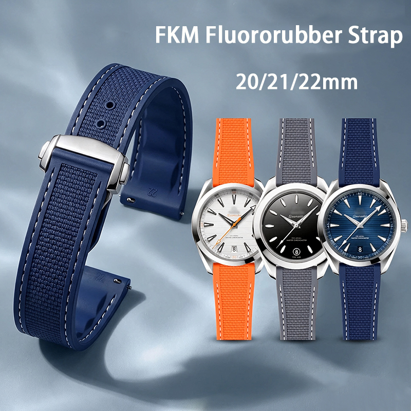 Fkm Rubber Dive Watch Strap 20Mm - Tali Jam Tangan Lipat FKM 20mm