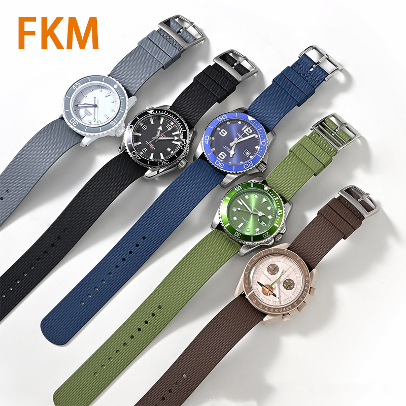 Fkm Rubber Dive Watch Strap 20Mm - Tali Karet Fluoro 20Mm 21Mm 22Mm
