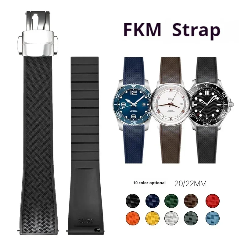 Fkm Rubber Dive Watch Strap 20Mm - Tali FKM 20Mm 22Mm untuk Omega