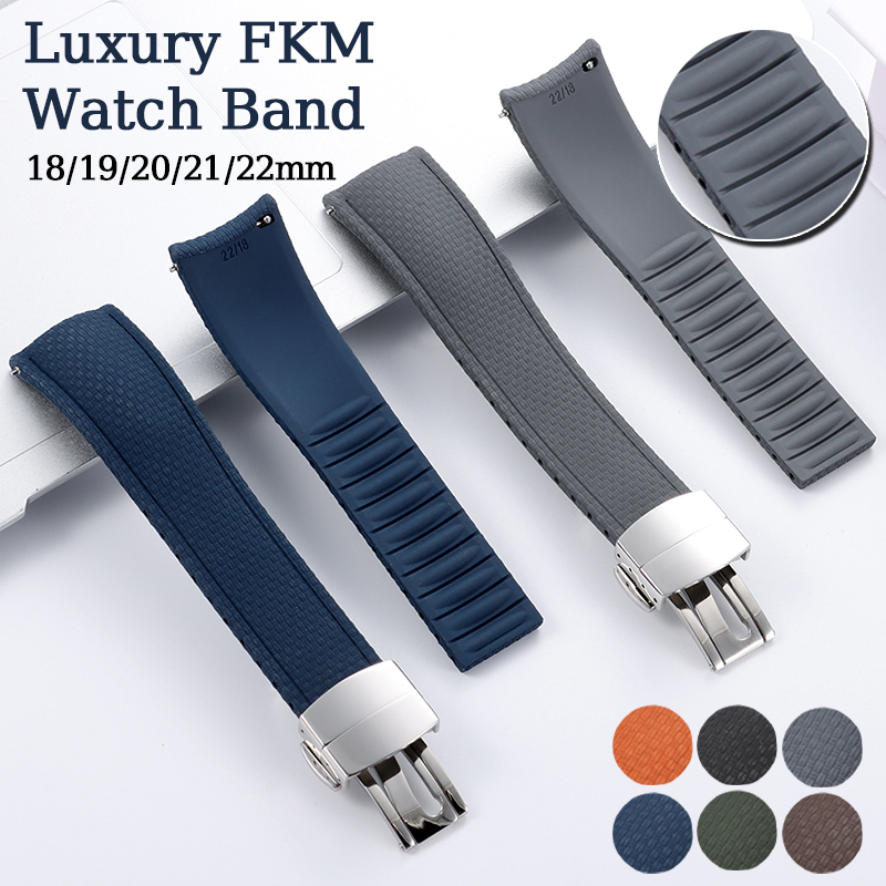 Fkm Rubber Dive Watch Strap 20Mm - Tali Jam Tangan Karet FKM Mewah