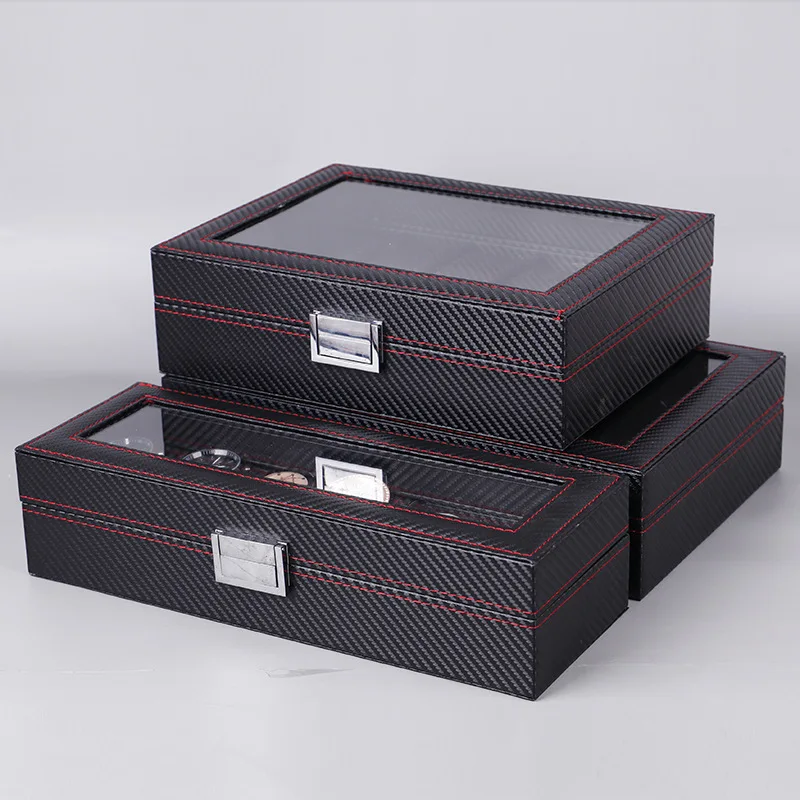 Watch Display Case Glass Top 12 Slots - Kotak Jam Tangan 6/10/12 Kulit PU,