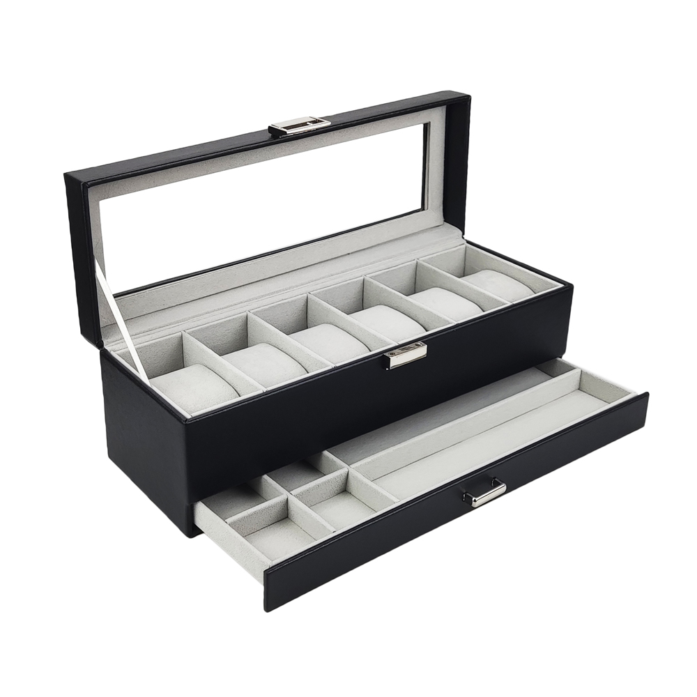 Watch Display Case Glass Top 12 Slots - Kotak Penyimpanan dan Pengatur Koleksi Jam