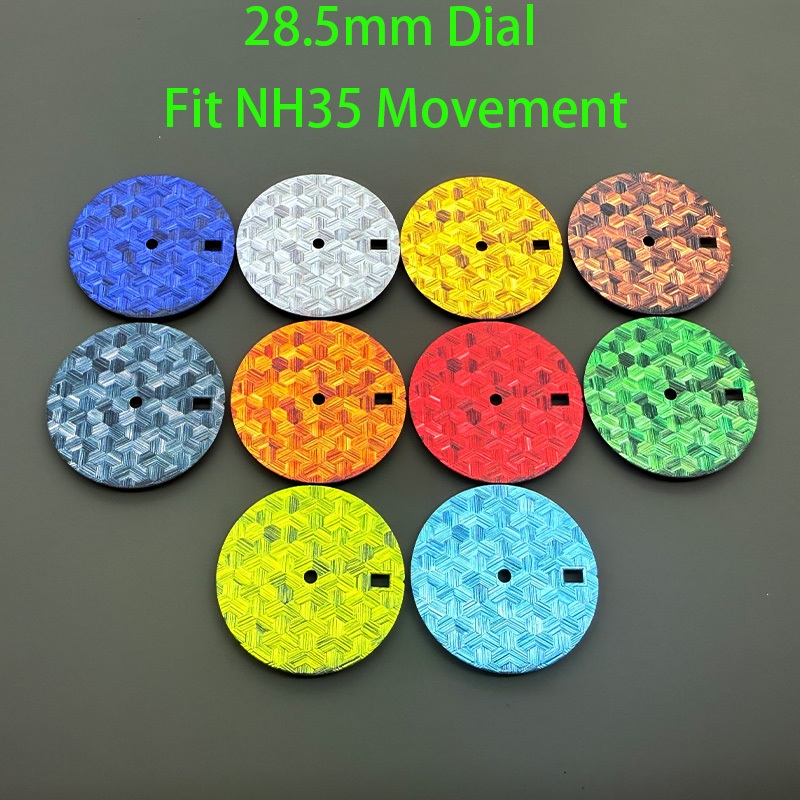 Watch Dial Custom Sterile 28.5Mm - Dial Jam Tangan Tekstur Tenun Embos