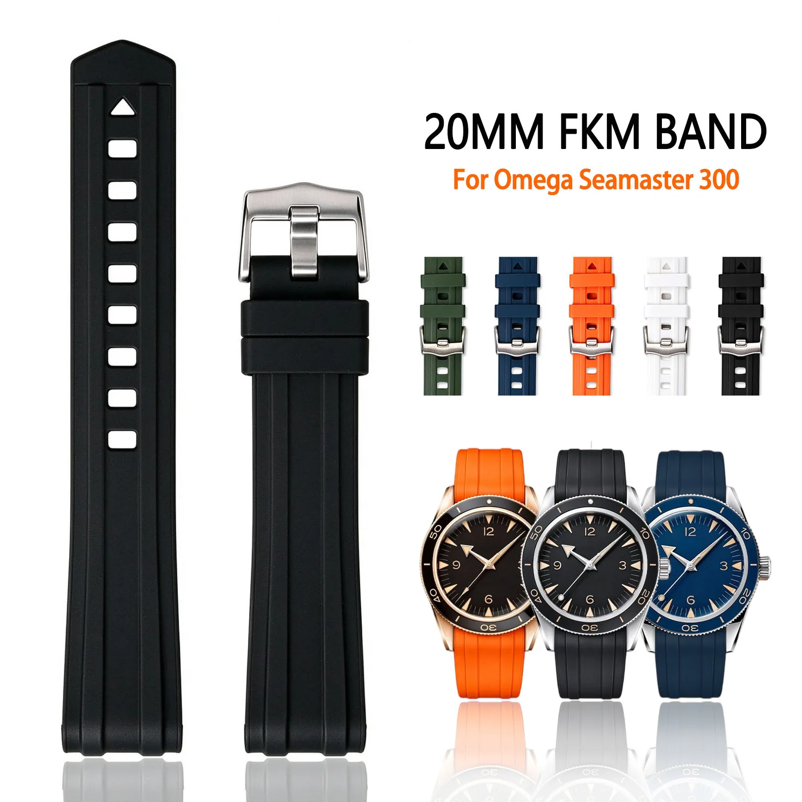 Tali Jam Tangan FKM Fluororubb - Fkm Rubber Dive Watch Strap 20Mm ulasan dan harga