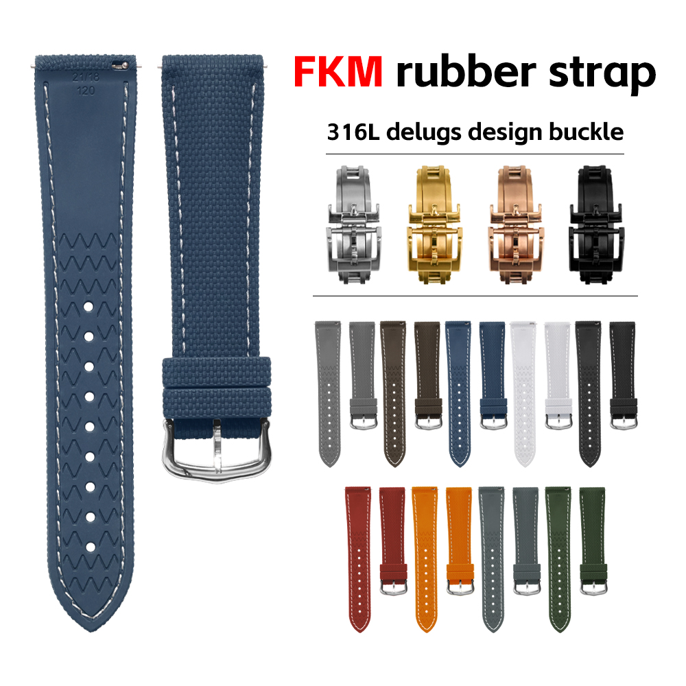 Tali Jam Tangan Karet FKM deng - Fkm Rubber Dive Watch Strap 20Mm ulasan dan harga