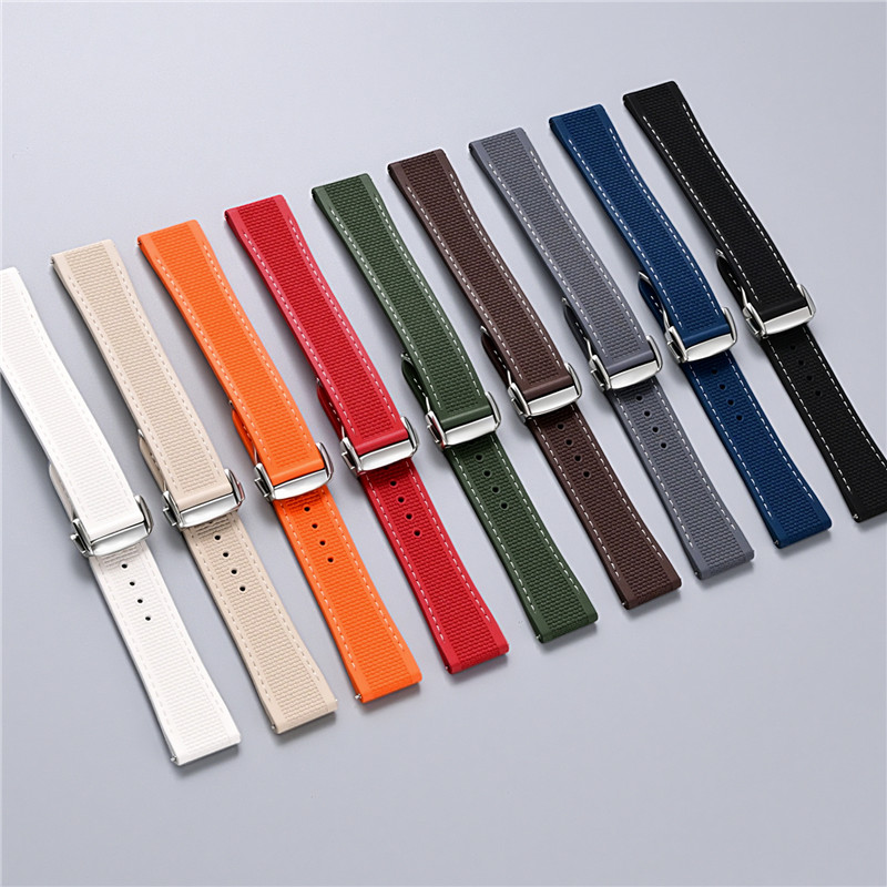 Tali Jam Tangan Lipat FKM 20mm - Fkm Rubber Dive Watch Strap 20Mm ulasan dan harga