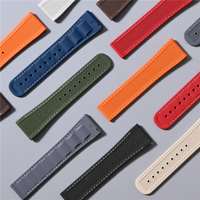 Tali Jam Tangan Lipat FKM 20mm - Fkm Rubber Dive Watch Strap 20Mm ulasan dan harga