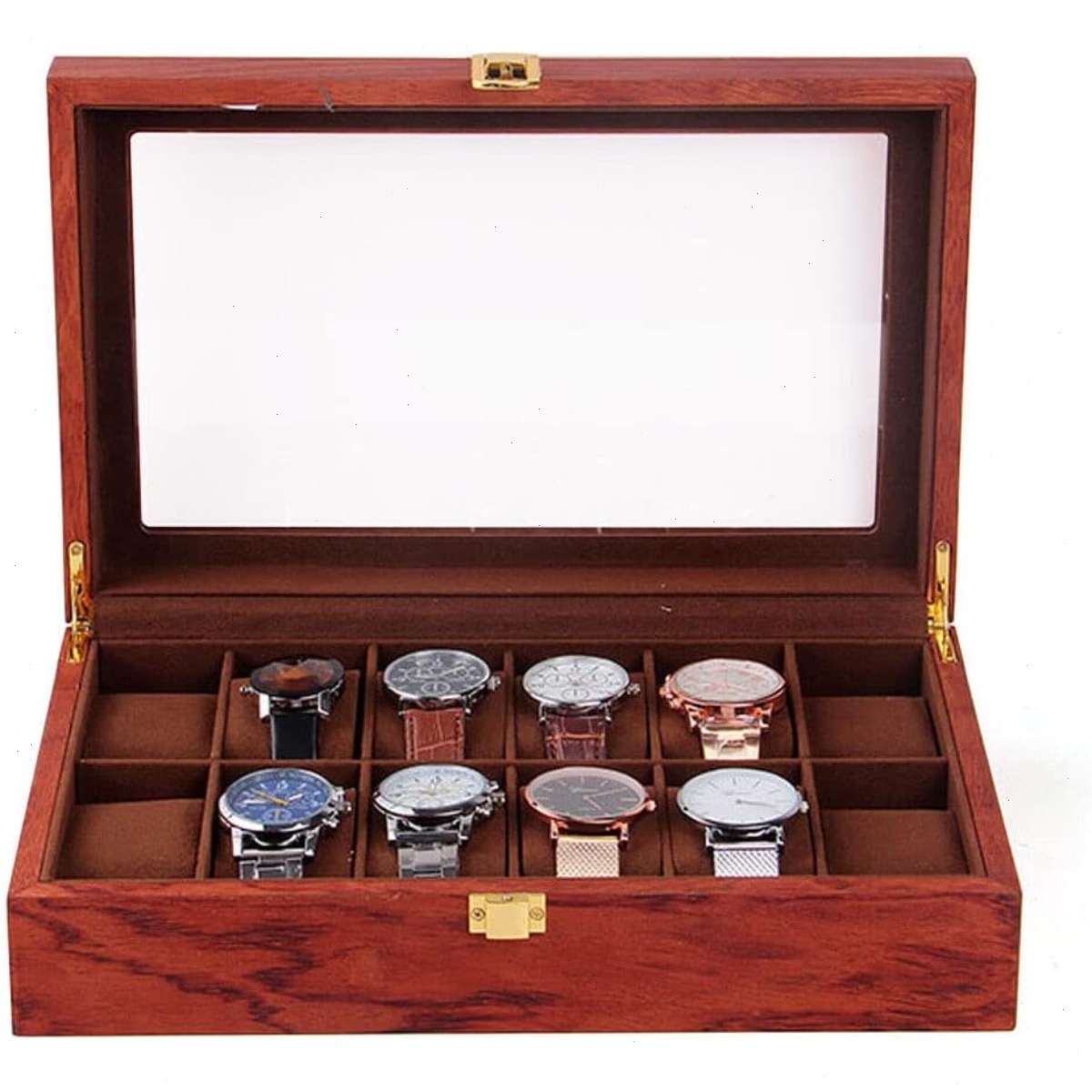 Kotak Jam Tangan Kayu 12 Slot  - Watch Display Case Glass Top 12 Slots ulasan dan harga