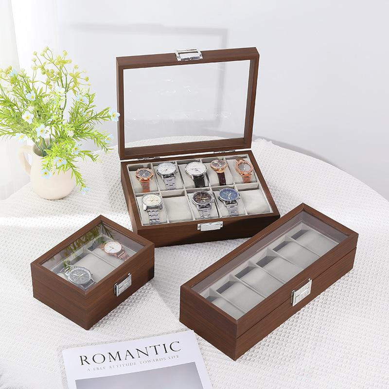 Kotak Display Jam Tangan Kayu  - Watch Display Case Glass Top 12 Slots ulasan dan harga