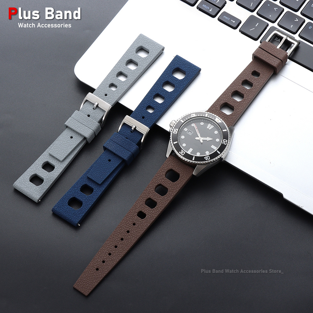 Tali Jam Tangan Fluororubber F - Fkm Rubber Dive Watch Strap 20Mm ulasan dan harga