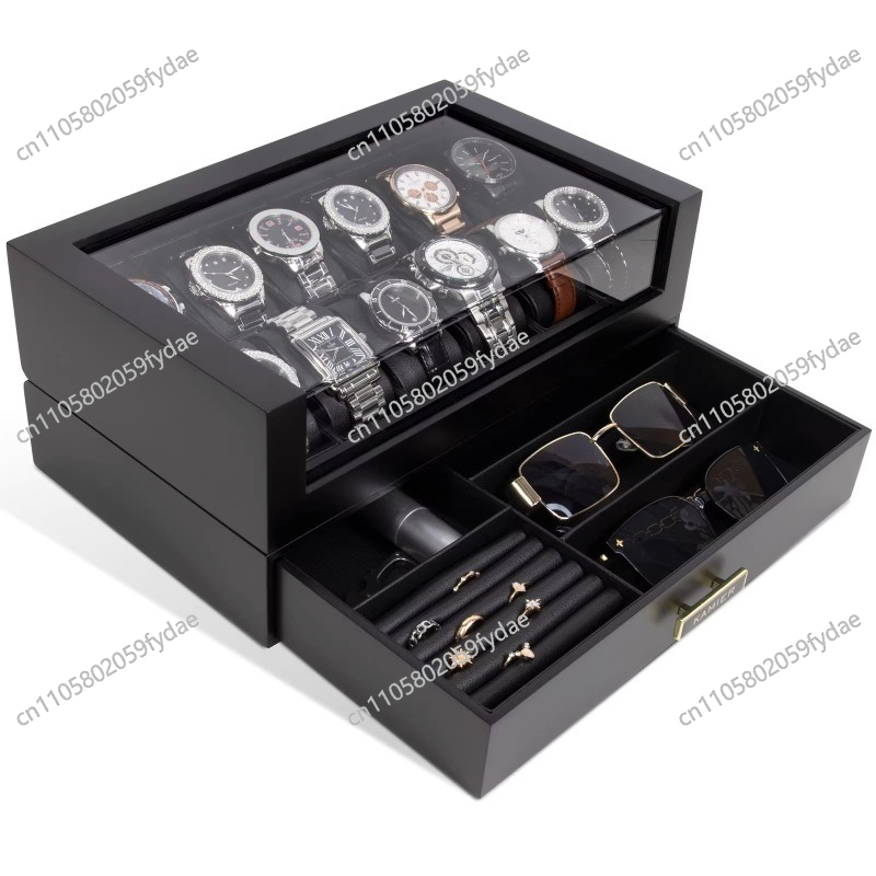 Kotak Jam Tangan Kayu 12 Slot  - Watch Display Case Glass Top 12 Slots ulasan dan harga