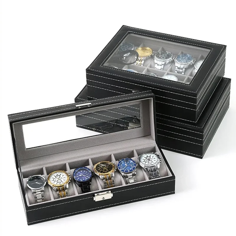 Kotak Penyimpanan Jam Tangan d - Watch Display Case Glass Top 12 Slots ulasan dan harga
