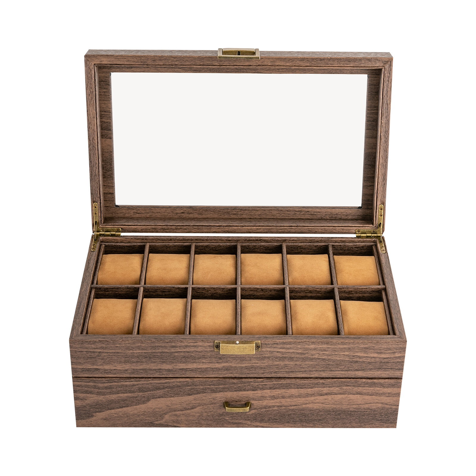 Kotak Jam Tangan 24 Slot, Wada - Watch Display Case Glass Top 12 Slots ulasan dan harga