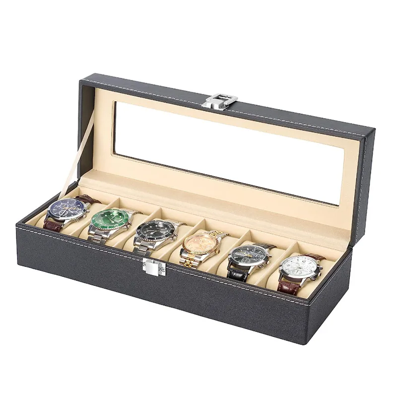 2/3/6/10/12 Slot Kotak Jam Tan - Watch Display Case Glass Top 12 Slots ulasan dan harga