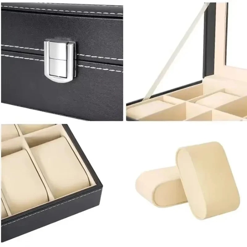 Kotak Jam Tangan Berbahan Kuli - Watch Display Case Glass Top 12 Slots ulasan dan harga