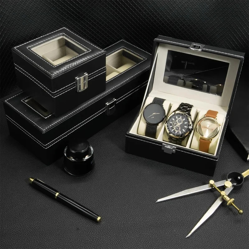Kotak Jam Tangan Berbahan Kuli - Watch Display Case Glass Top 12 Slots ulasan dan harga