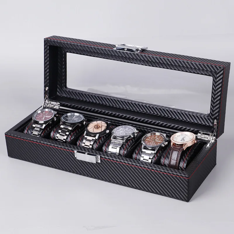 Kotak Jam Tangan 6/10/12 Kulit - Watch Display Case Glass Top 12 Slots ulasan dan harga