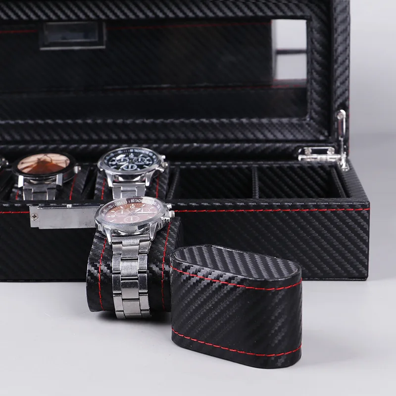 Kotak Jam Tangan 6/10/12 Kulit - Watch Display Case Glass Top 12 Slots ulasan dan harga