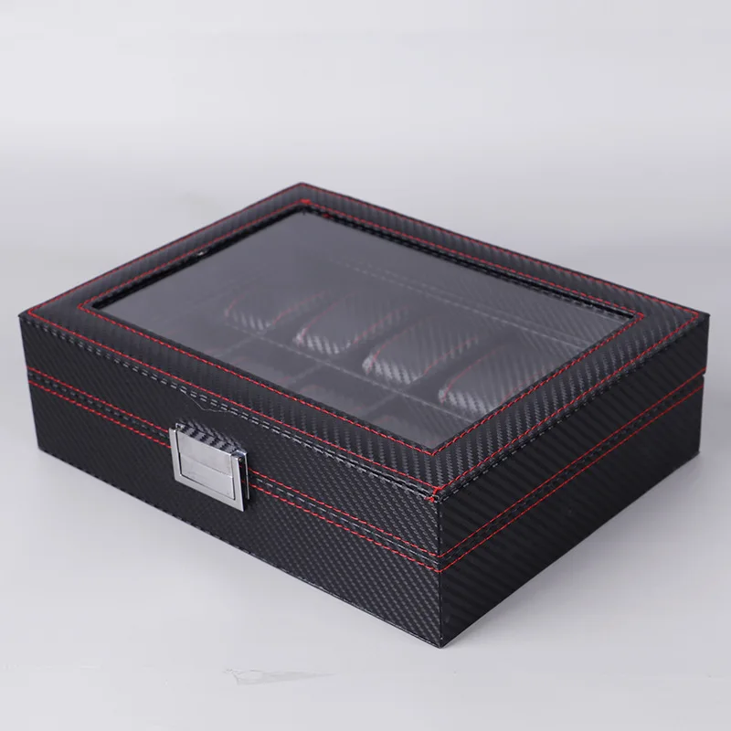 Kotak Jam Tangan 6/10/12 Kulit - Watch Display Case Glass Top 12 Slots ulasan dan harga