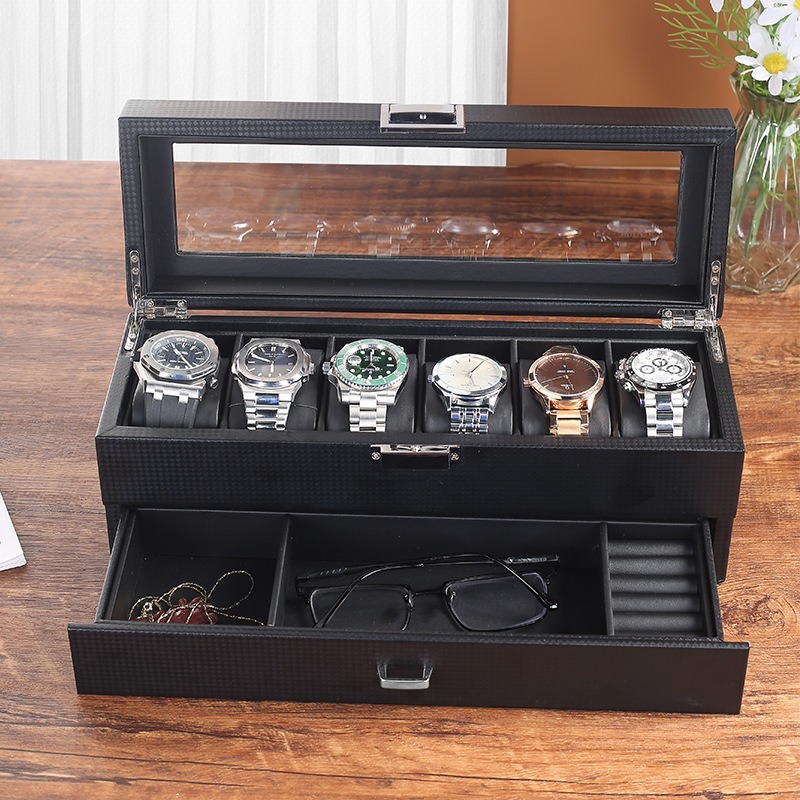 Kotak Penyimpanan Jam Tangan K - Watch Display Case Glass Top 12 Slots ulasan dan harga