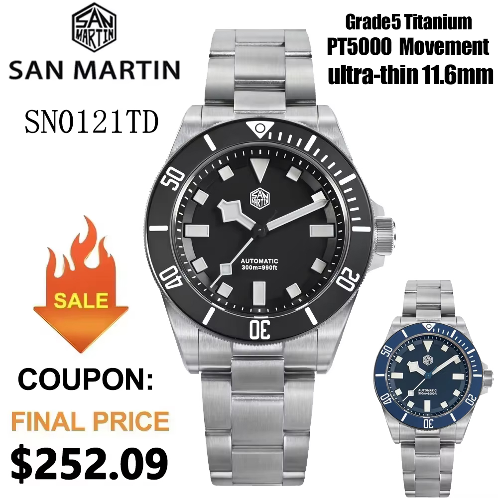 Jam Tangan Selam San Martin SN - Titanium Automatic Watch 300M Sapphire ulasan dan harga